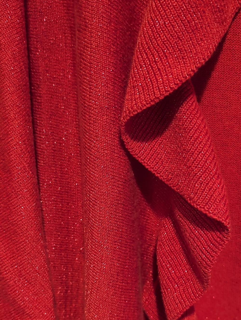 Sparkling Red Ruffle Poncho Shrug - Unbranded - Picture 3 of 6